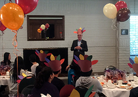 Dean LaFerla welcoming our International students.