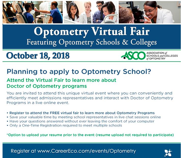 Optometry virtual fair poster