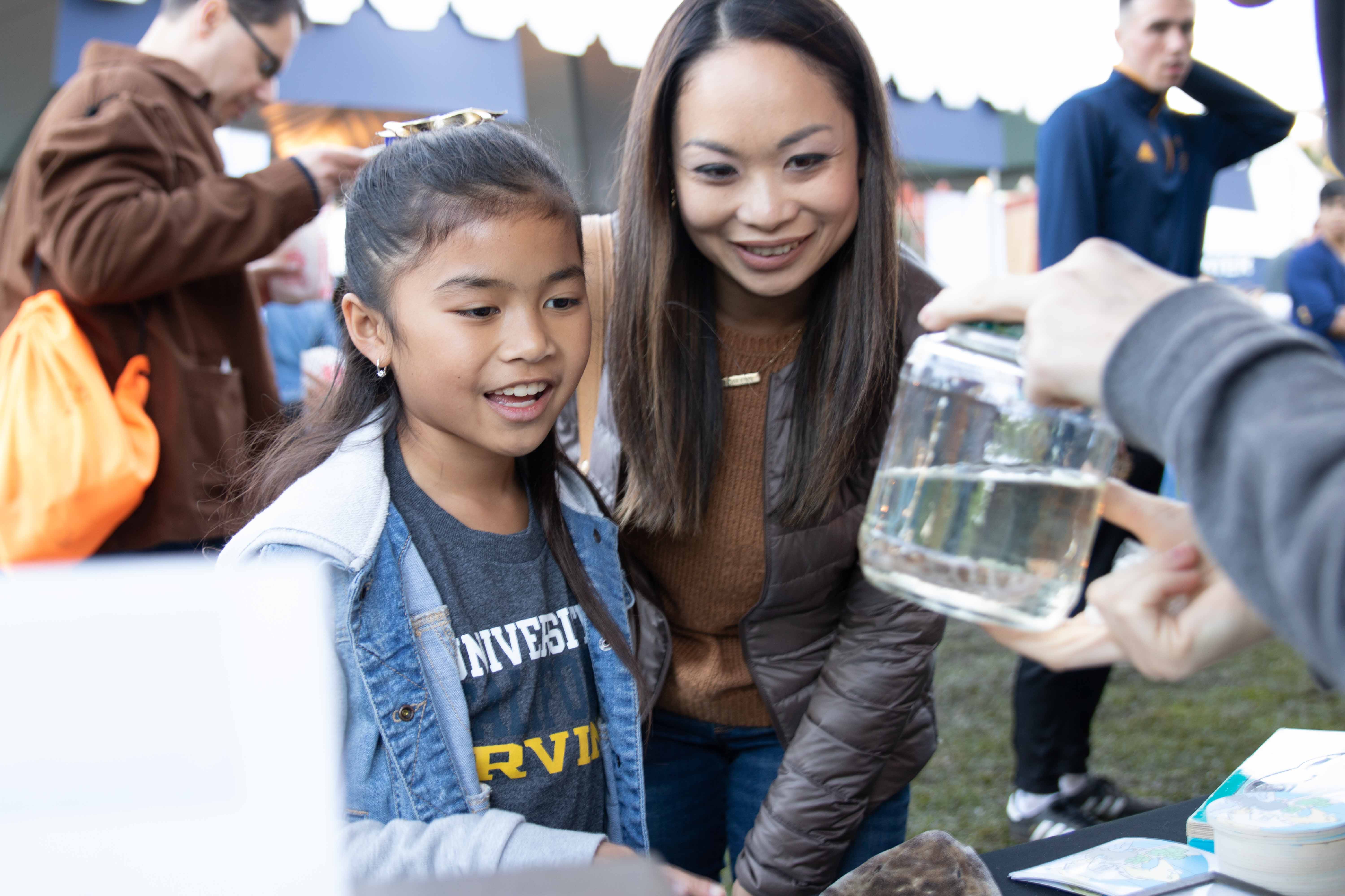 Child learning about earth day