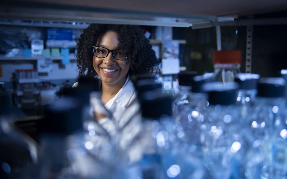 Autumn Holmes inside a lab