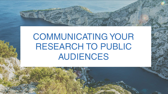 Communicating Your Research Banner Communicating Your Research Banner with a background of a cliff next to a body of water