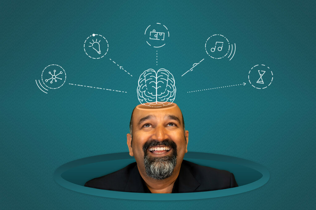 professor gandhi with icons