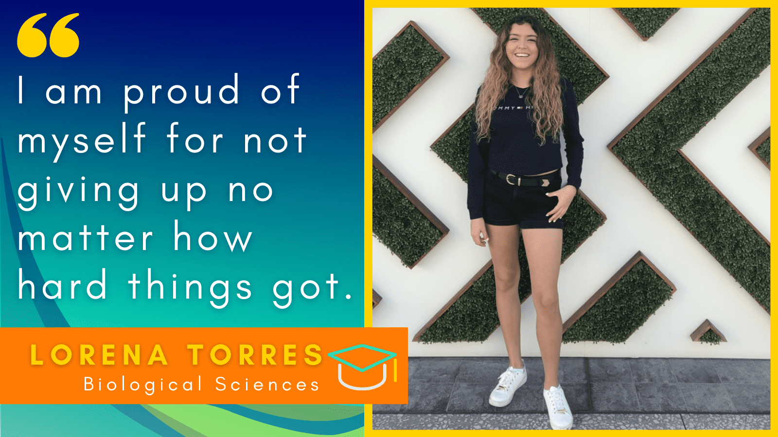 Image of Lorena Torres with her quote.