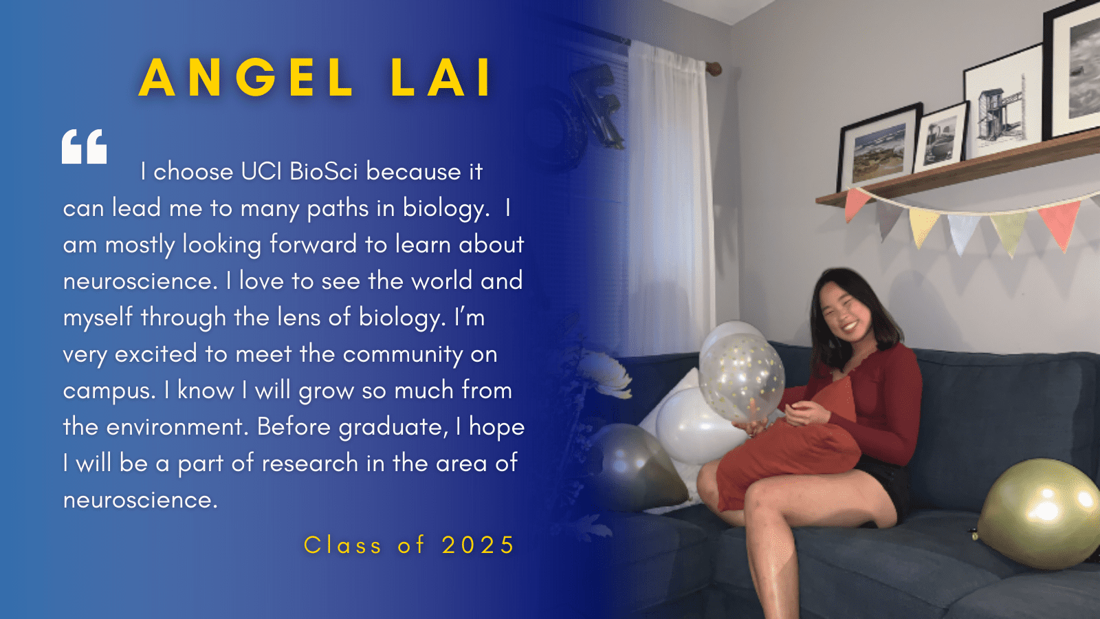 Image of Angel Lai with her quote.