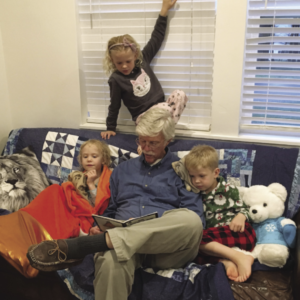 Emeritus Professor Larry Marsh and his grandchildren