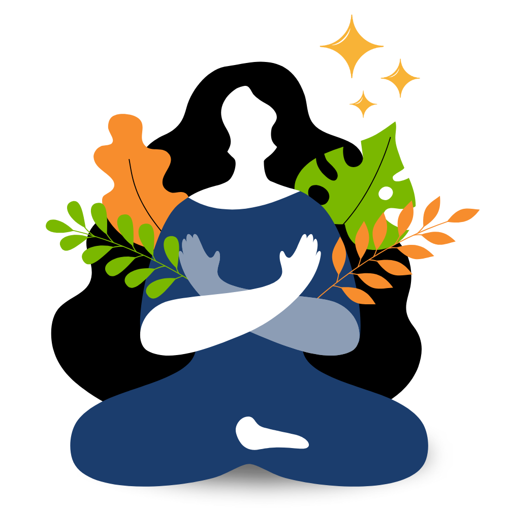 graphic of meditating woman