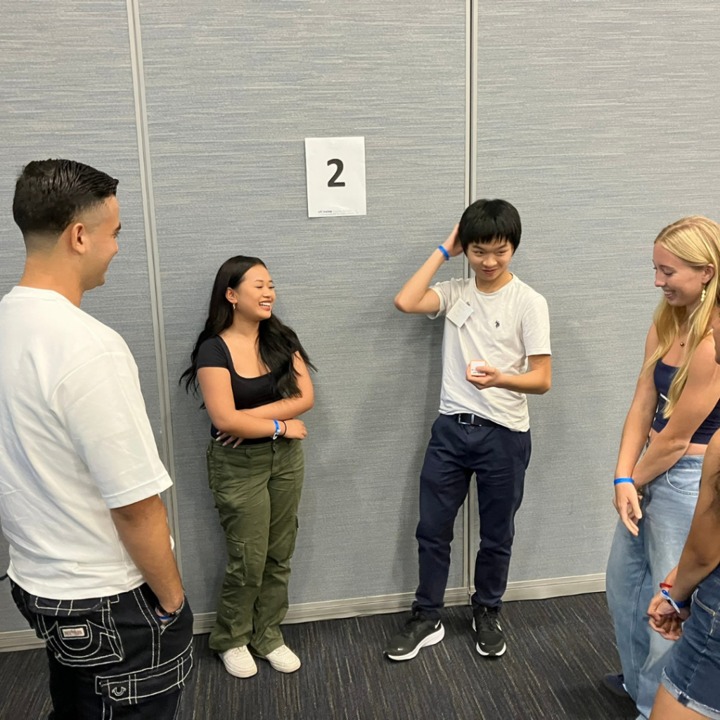students in groups in classroom
