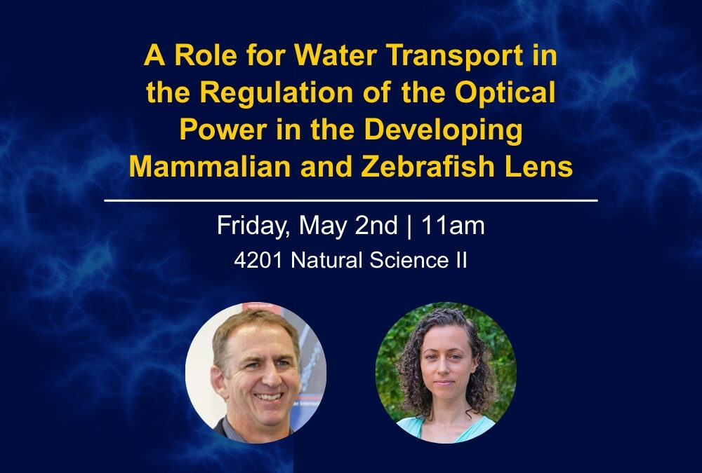 A Role for Water Transport in the Regulation of the Optical Power in the Developing Mammalian and Zebrafish Lens: Professor Paul Donaldson and Dr. Irene Vorontsova